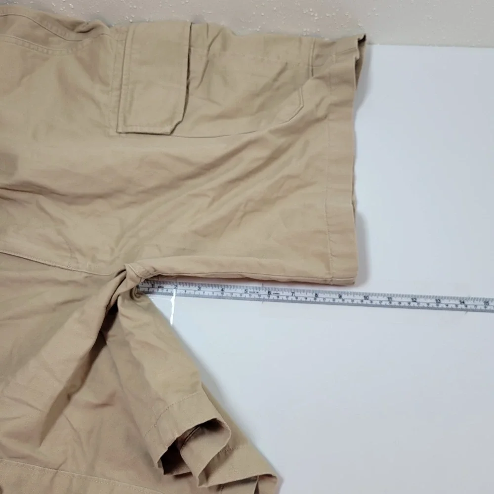 Lands'‎ End Cargo Shorts Mens 44 Khaki Tan Excellent Cotton Twill Multi Pocket